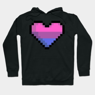 Pixel Bisexual Flag Heart Hoodie